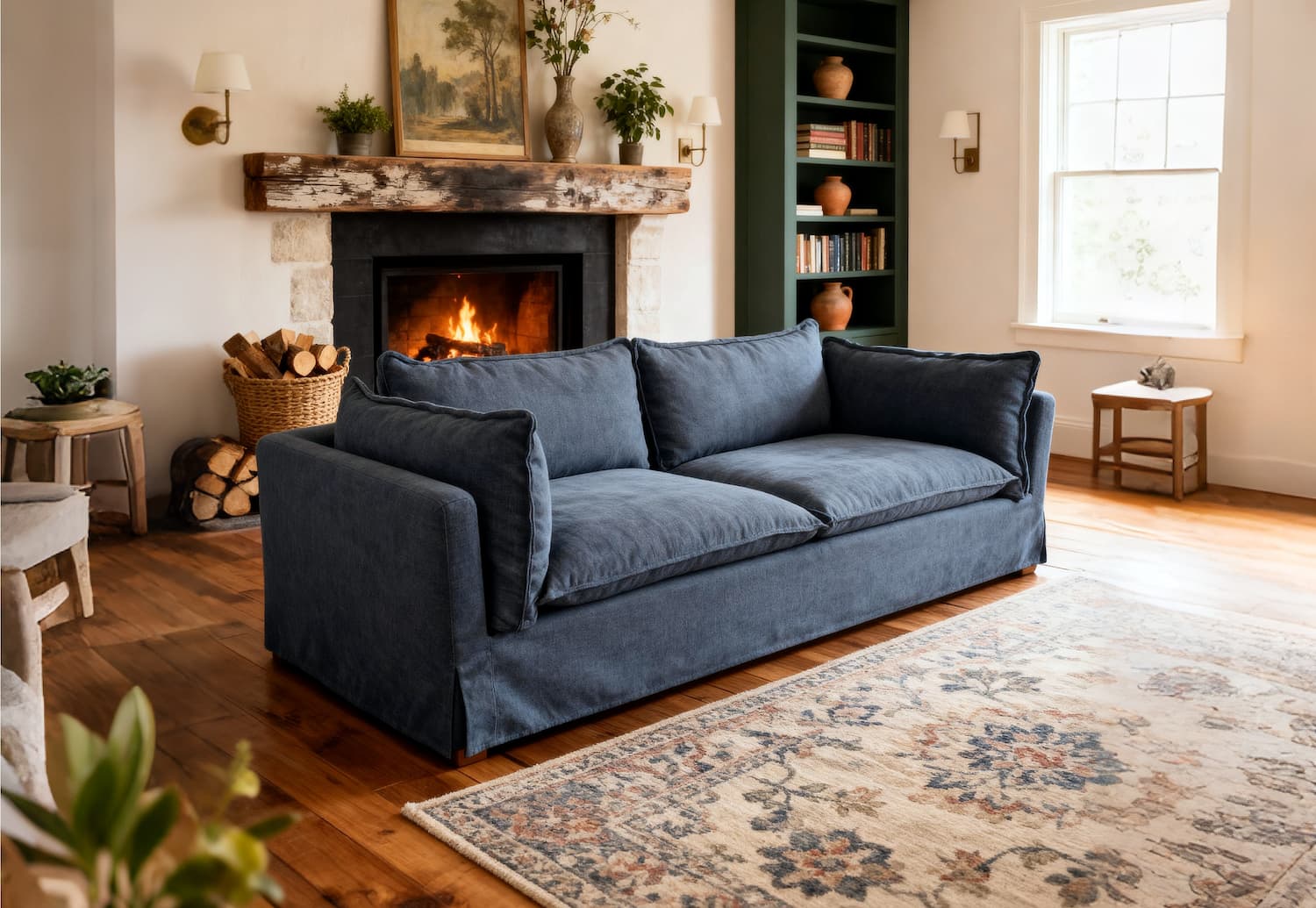 2082 Olivia Cotton Slip-cover Sofa